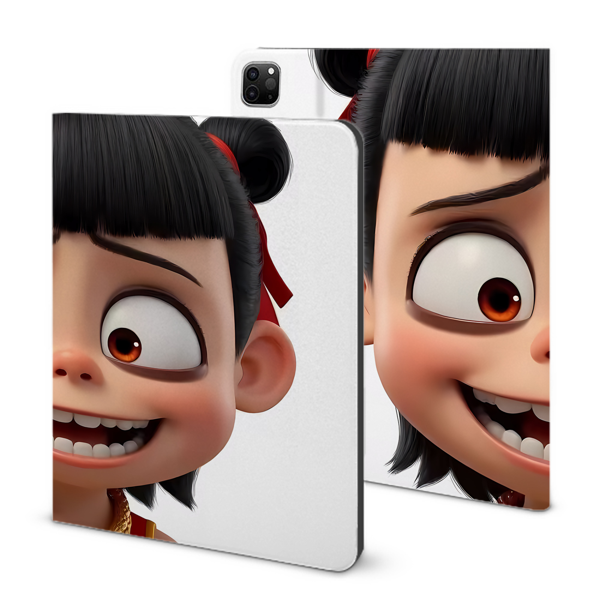 （画像用） Ne Zha 2 ナタ 魔童の大暴れ IPad ケース ブック型 PUレザー TPU 耐衝撃 軽量 薄型 ペン収納なし 全面保護 IPad 各モデル対応